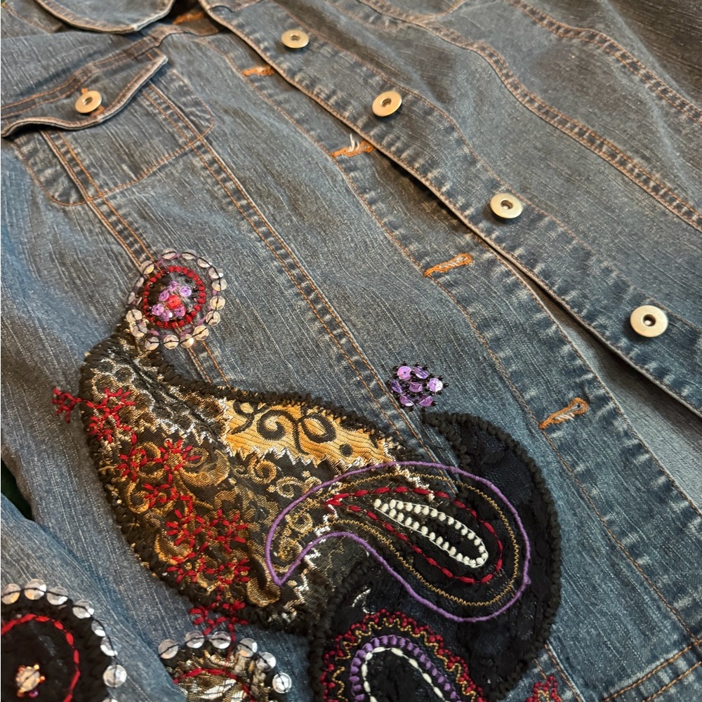 Ruby Rd Embroidered Denim Jacket | Lightweight Pa… - image 4